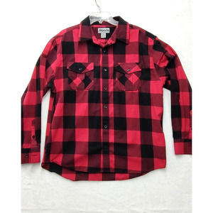 Ablanche New York Shirt Men’s Size‎ XL Long Sleeve Red/Black Tartan Plaid